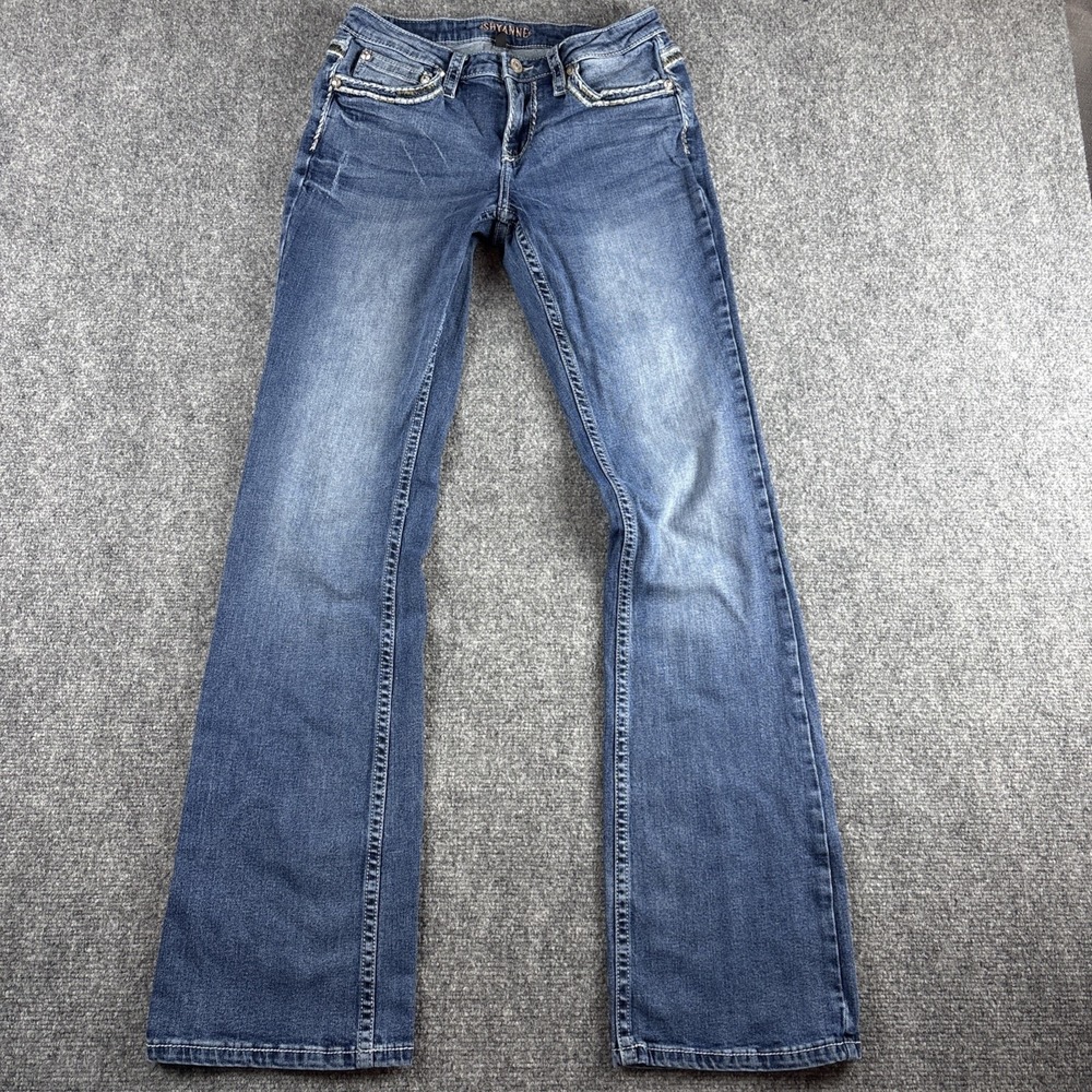 Shyanne Embellished Low Rise Flare Bootcut Jeans Rhinestone 30W x 36L Tall